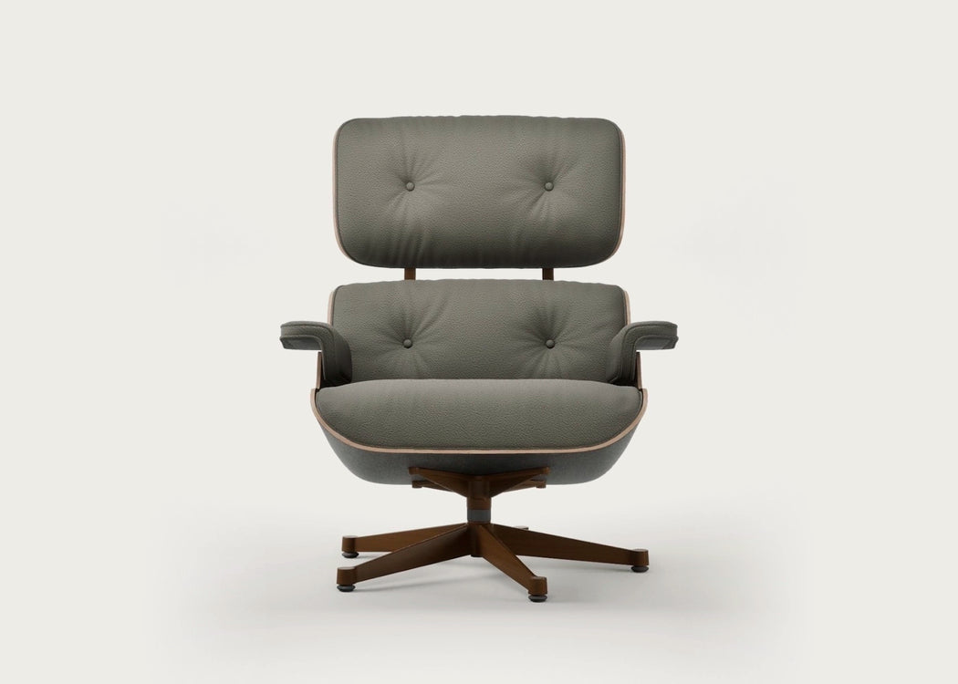 Eames Lounge Chair Contemporary Dimensions Cherry Natural / Premium Leather Khaki 58 / Black