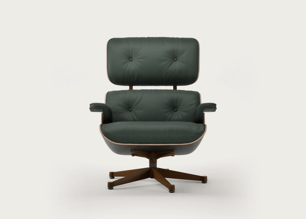 Eames Lounge Chair Contemporary Dimensions Cherry Natural / Premium Leather Jade 59 / Black
