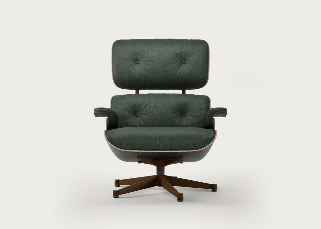 Eames Lounge Chair Contemporary Dimensions Cherry Natural / Premium Leather Jade 59 / Polished Black