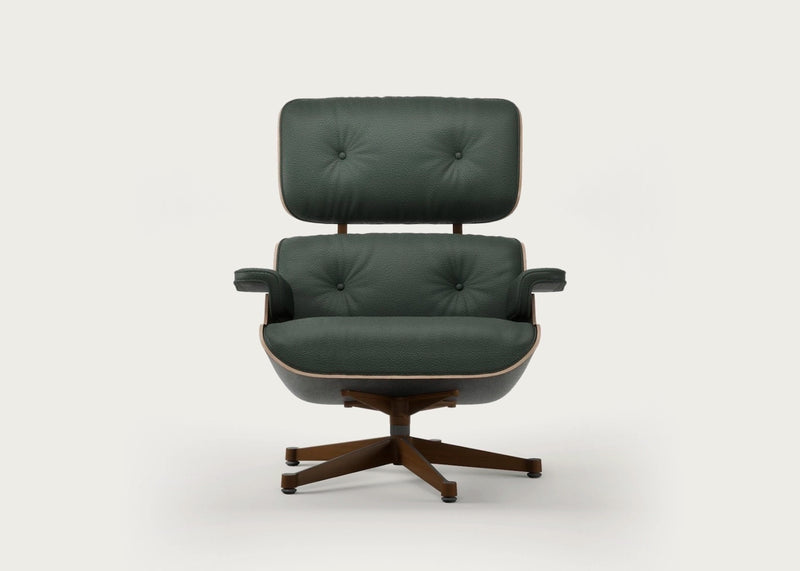 Eames Lounge Chair Contemporary Dimensions Cherry Natural / Premium Leather Jade 59 / Polished Black
