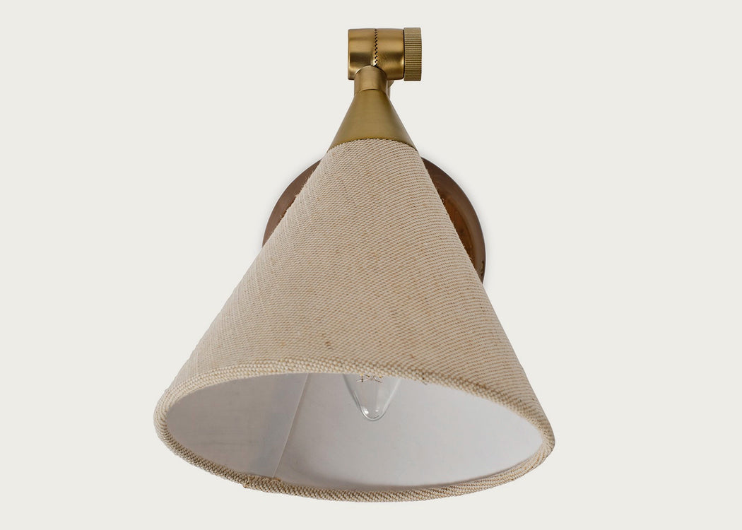 Dryden Wall Light Walnut Finish & Natural