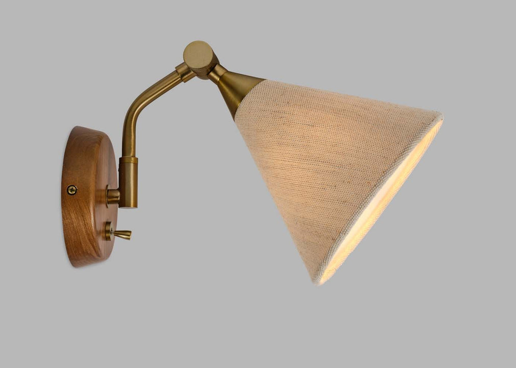 Dryden Wall Light Walnut Finish & Natural