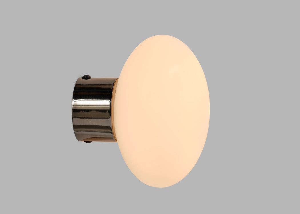Ellipse LED Wall Light IP44 Black Chrome