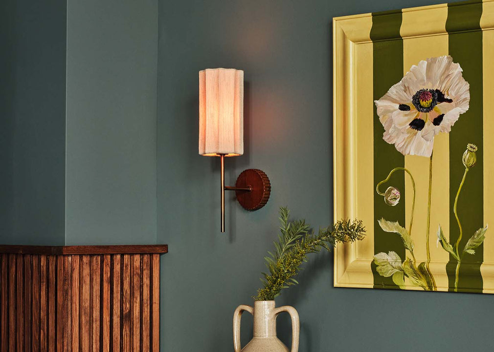 Herrick Wall Light Natural & Walnut Finish