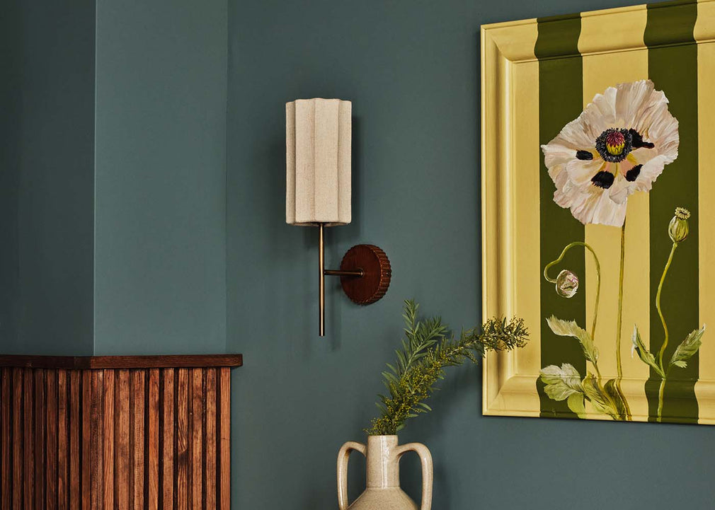 Herrick Wall Light Natural & Walnut Finish