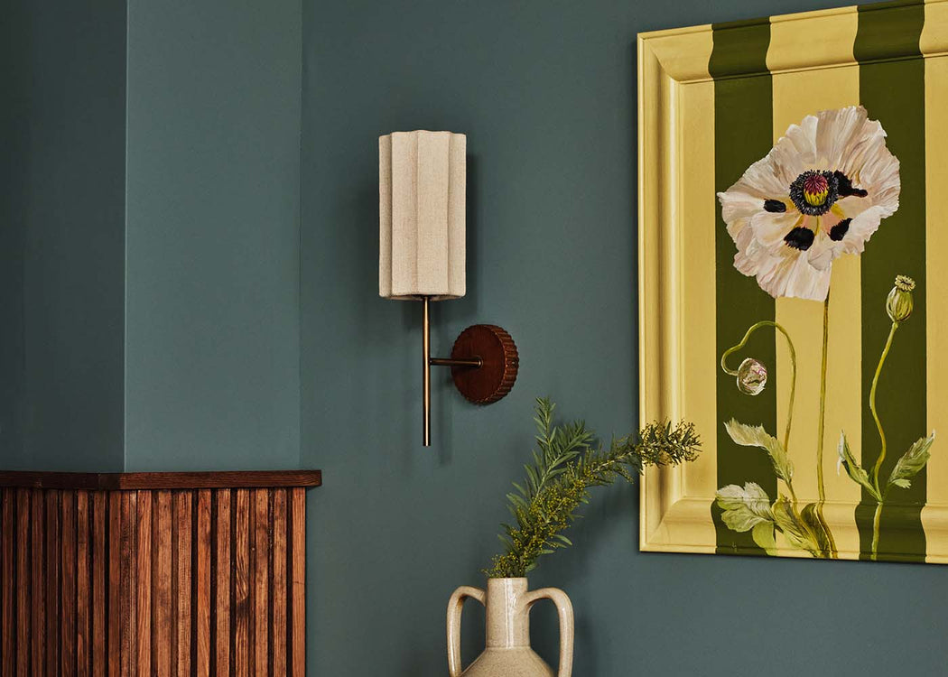 Herrick Wall Light Natural & Walnut Finish