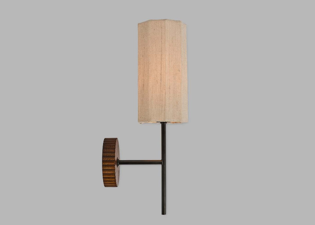 Herrick Wall Light Natural & Walnut Finish