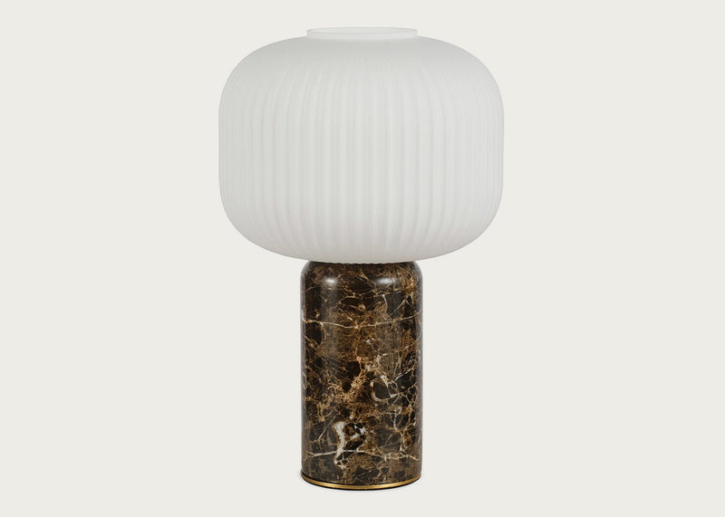 Opal Lantern Table Lamp Cocoa Marble