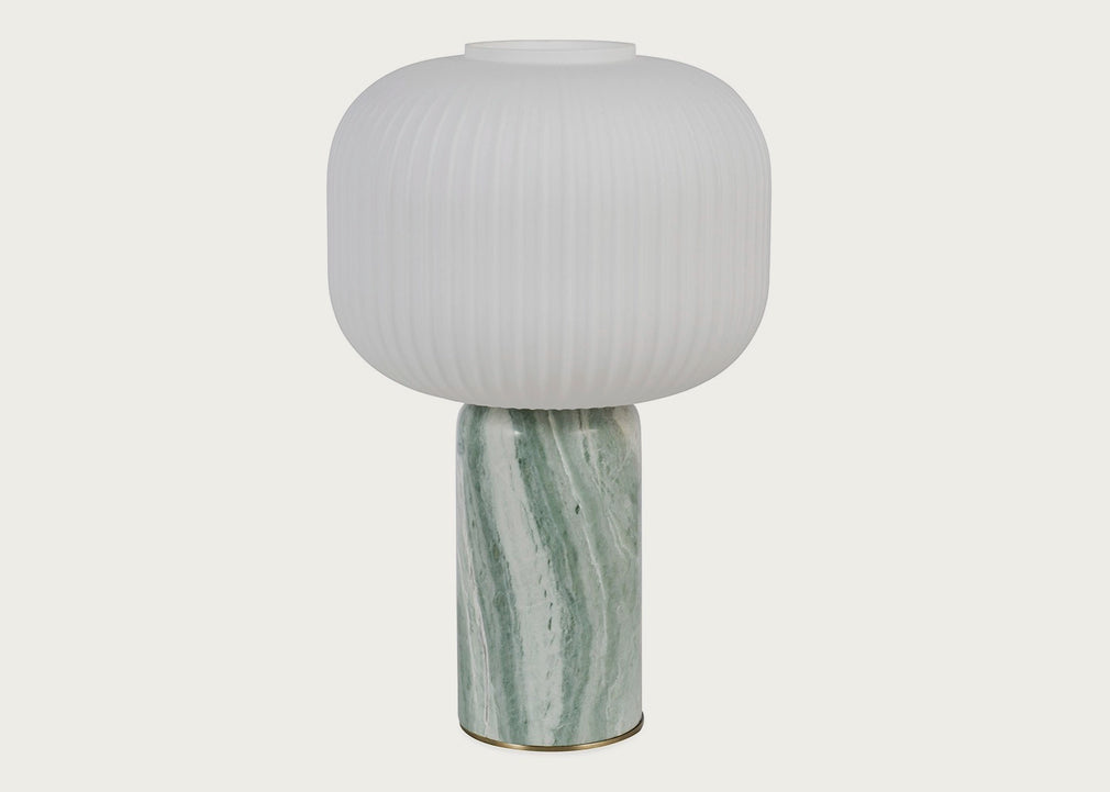 Opal Lantern Table Lamp Jadeite Marble