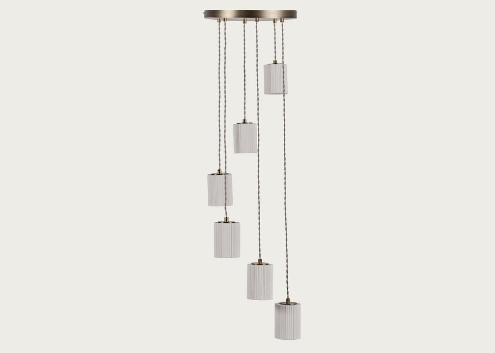 Reef Porcelain 6 Light Cluster Pendant
