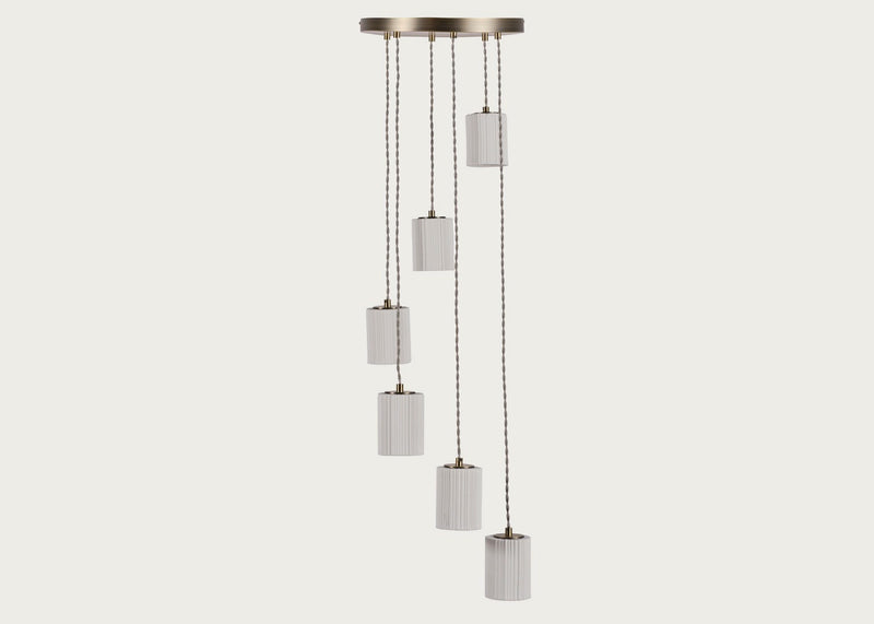 Reef Porcelain 6 Light Cluster Pendant