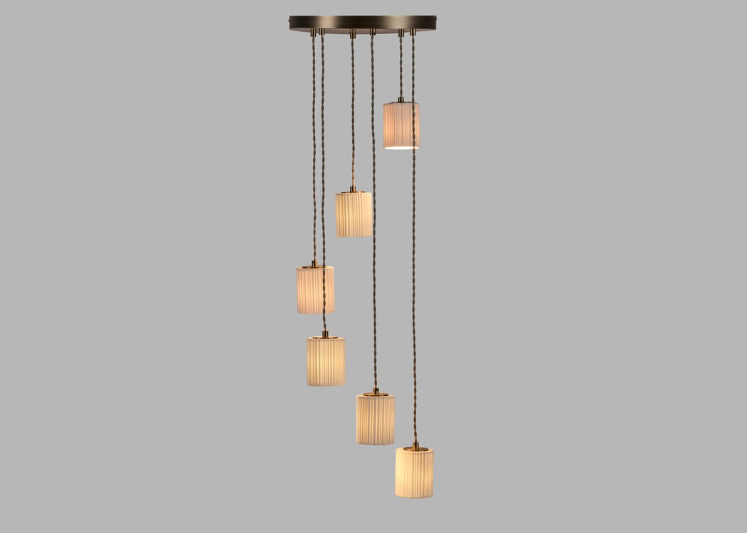 Reef Porcelain 6 Light Cluster Pendant