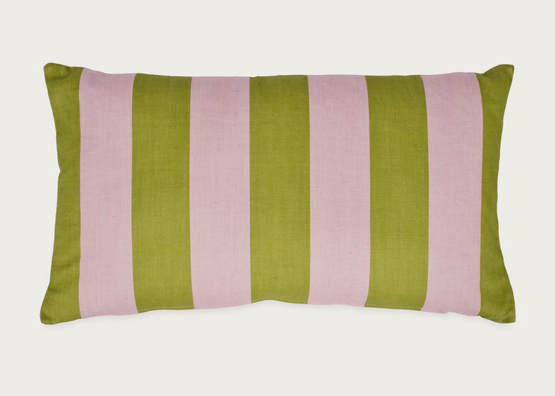 Cabana Stripe Cushion Pink & Green 32cm x 55cm