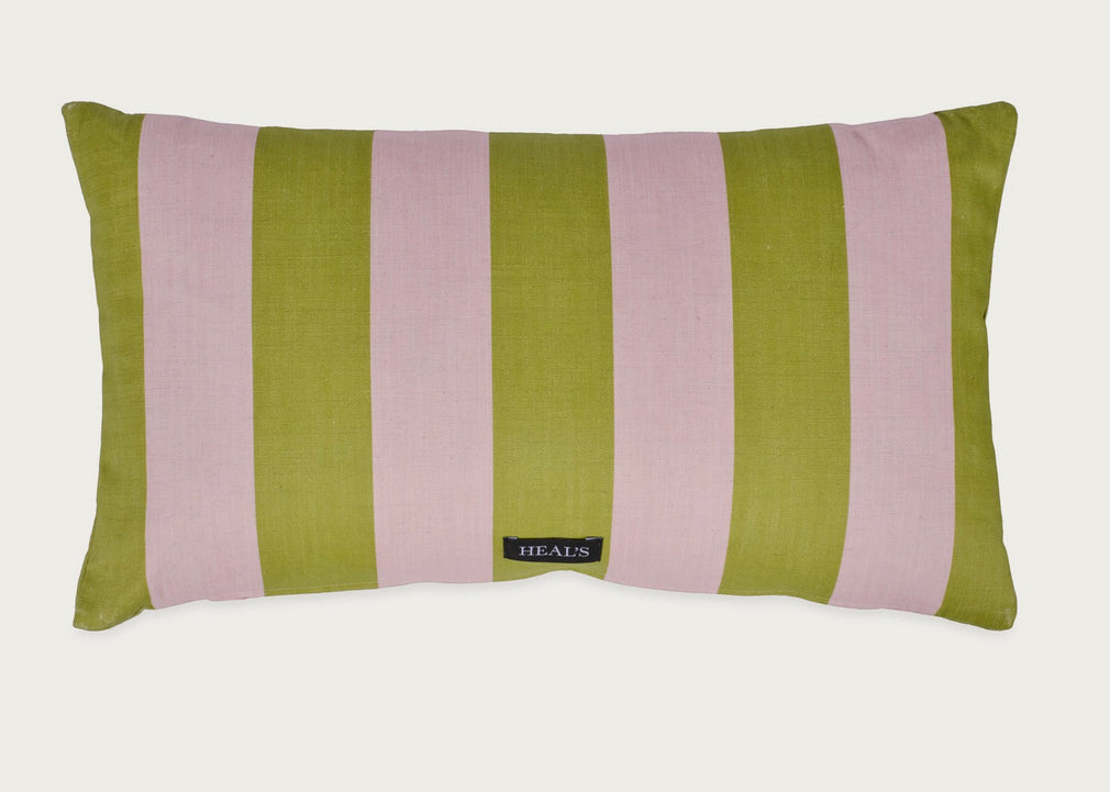 Cabana Stripe Cushion Pink & Green 32cm x 55cm