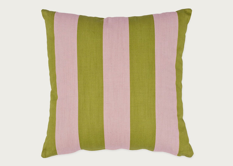 Cabana Stripe Cushion Pink & Green 43cm x 43cm