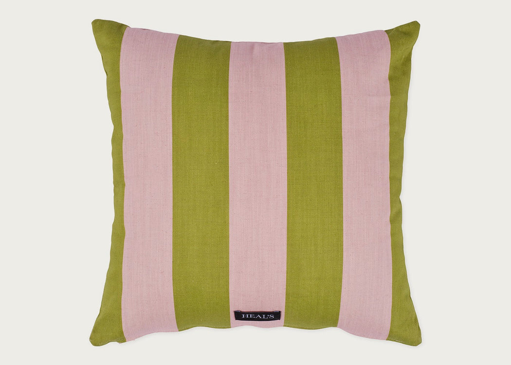 Cabana Stripe Cushion Pink & Green 43cm x 43cm