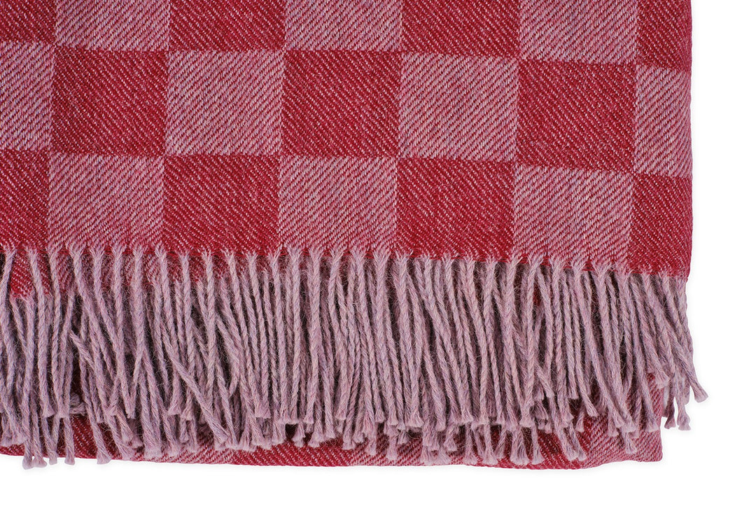 Pure Alpaca Throw Berry Check