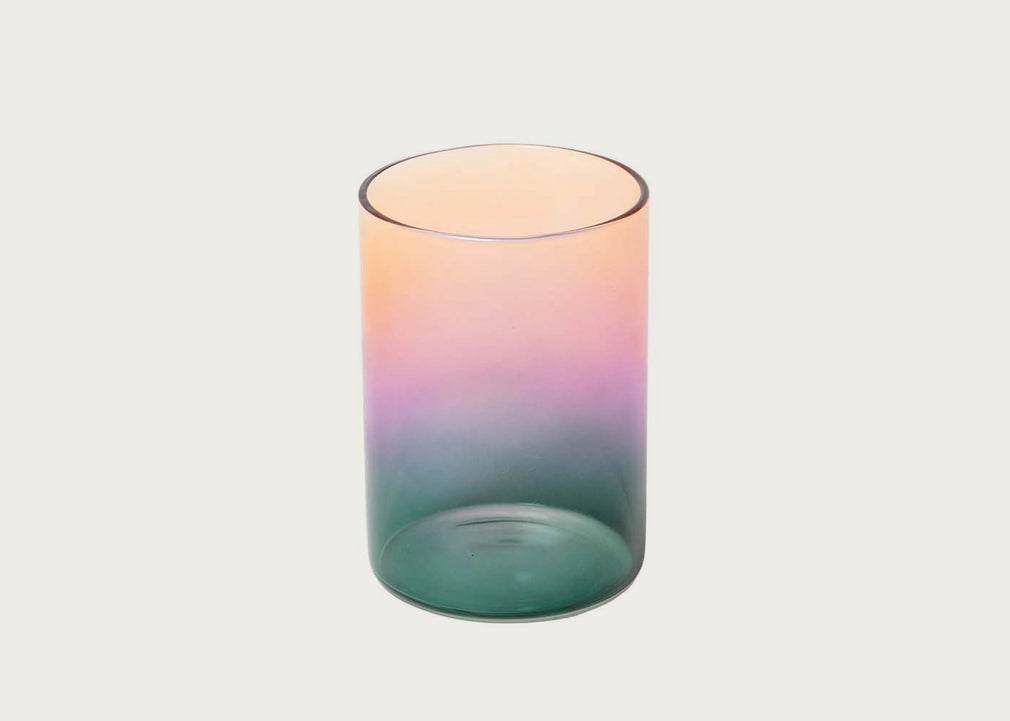 Block Three Tone Glasses Teal & Lilac Set of 2