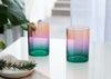 Block Three Tone Glasses Teal & Lilac Set of 2