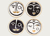 Marseille Face Coasters Set of 4
