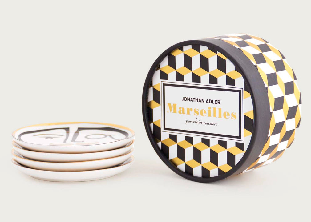 Marseille Face Coasters Set of 4