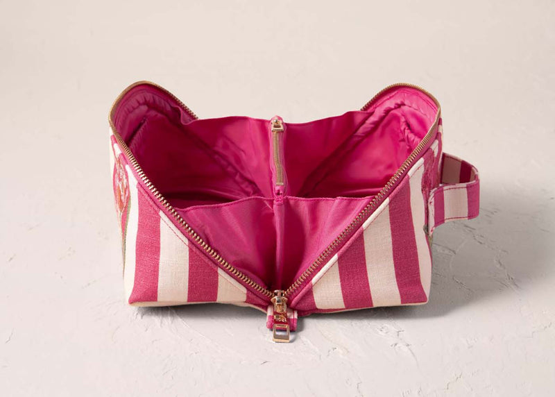 Tulip Stripe Open Flat Makeup Bag