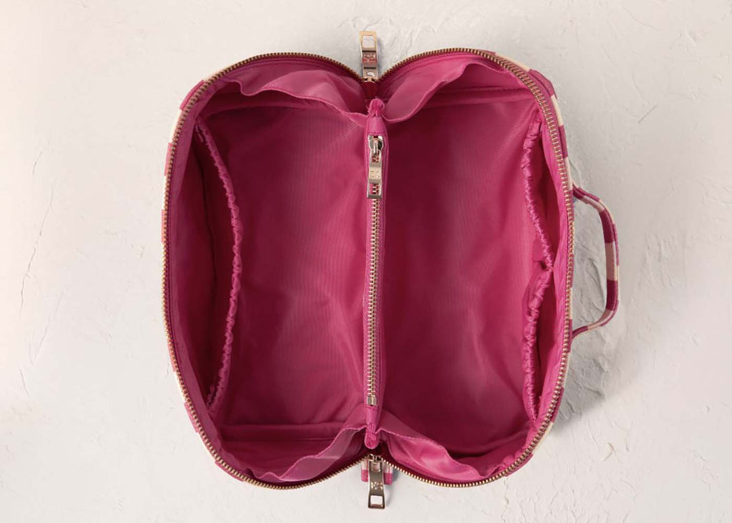 Tulip Stripe Open Flat Makeup Bag