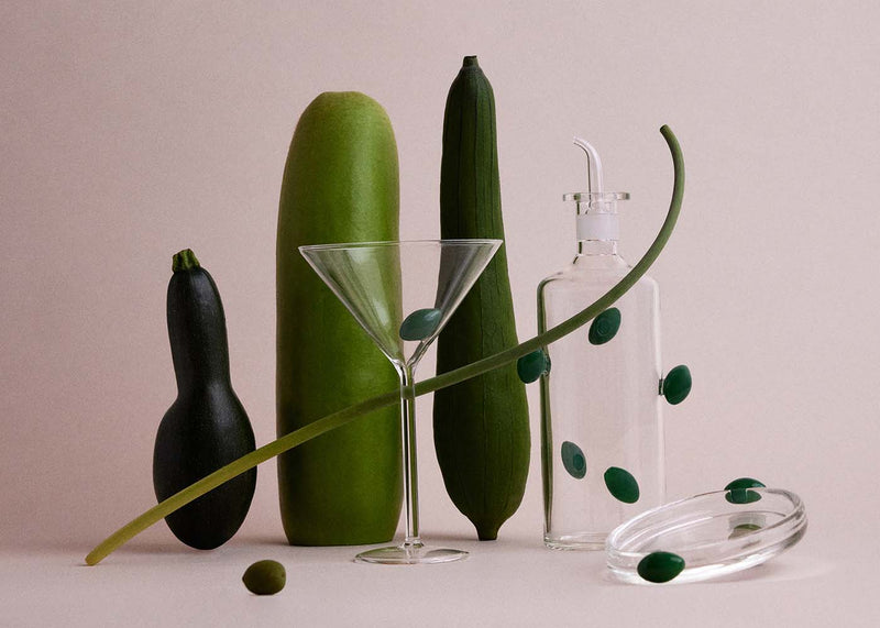 Martini Glass with Olive