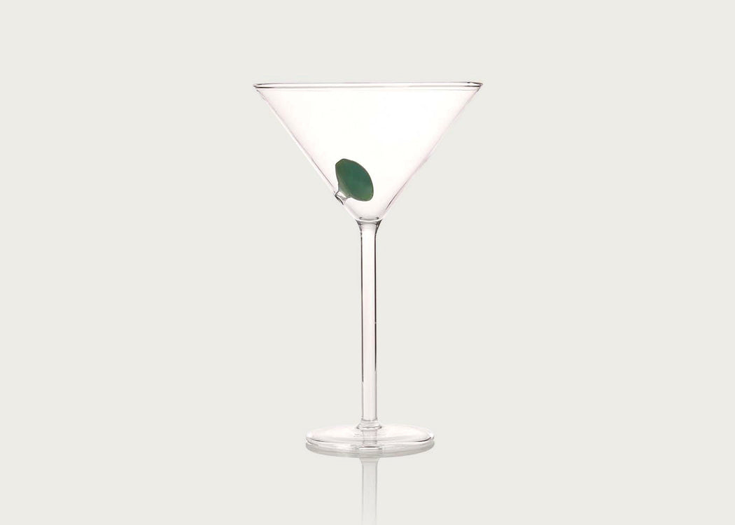 Martini Glass with Olive