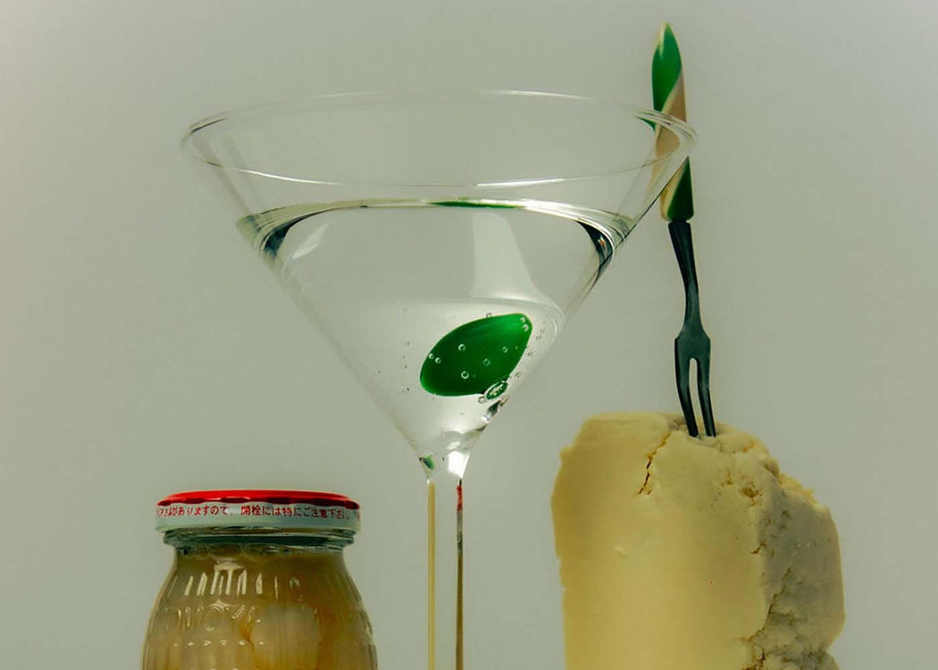 Martini Glass with Olive