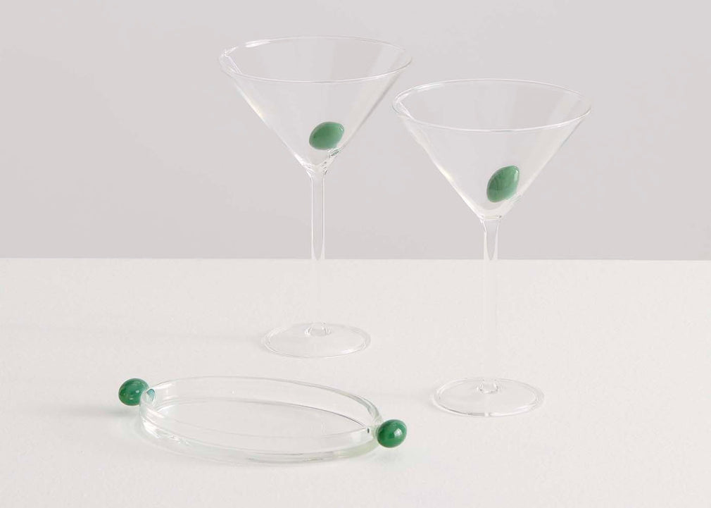 Martini Glass with Olive