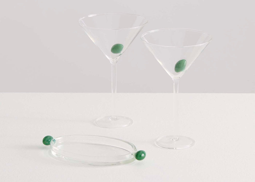 Martini Glass with Olive