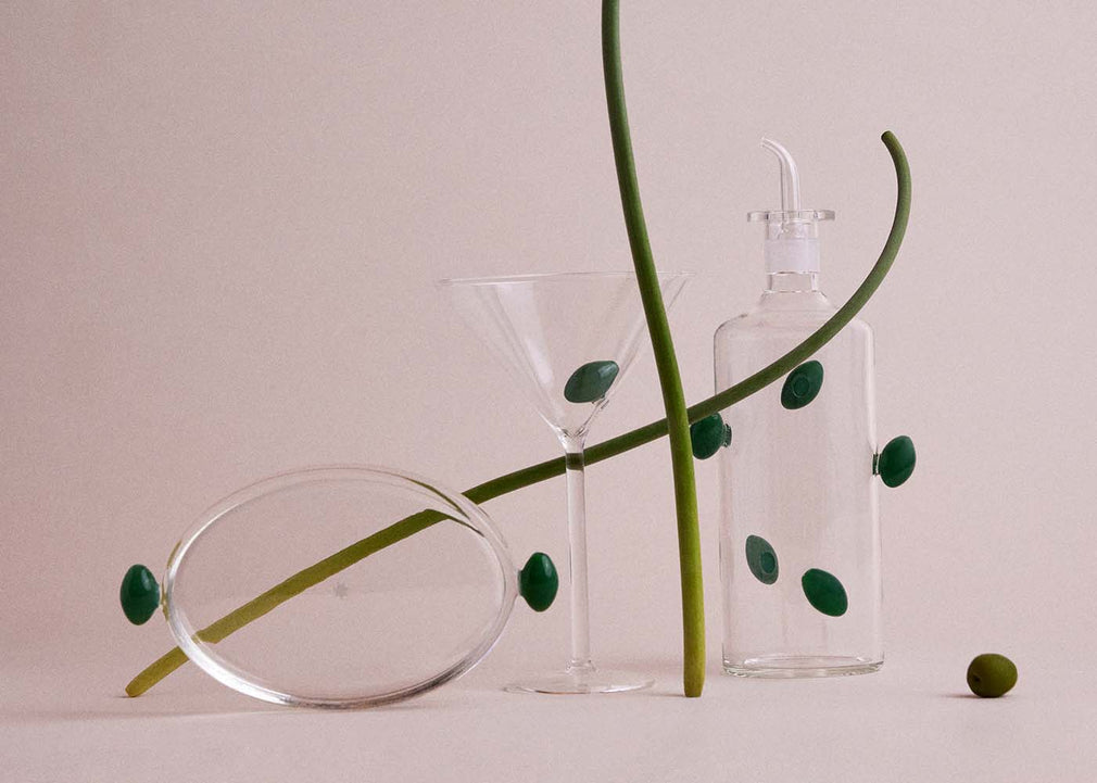 Martini Glass with Olive