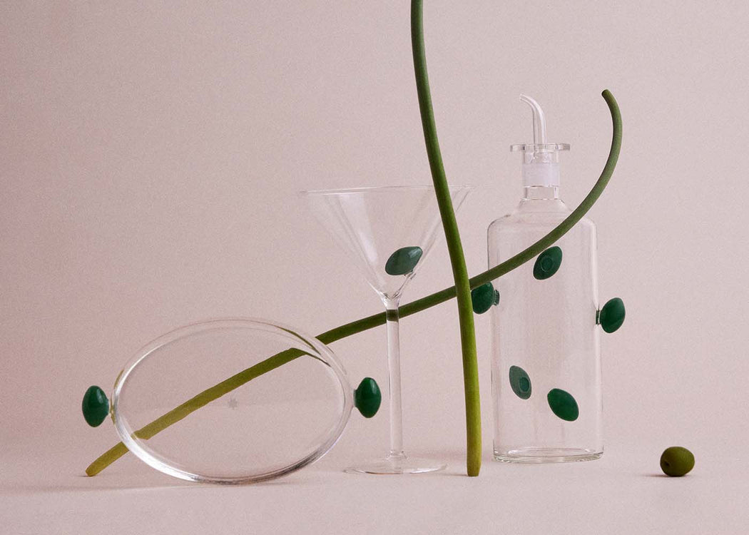 Martini Glass with Olive