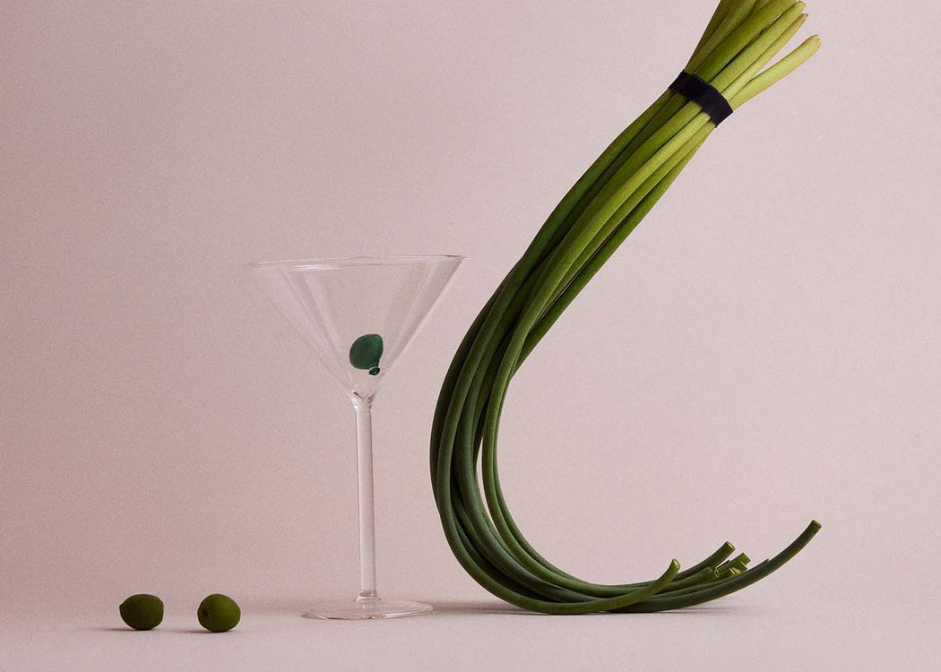 Martini Glass with Olive