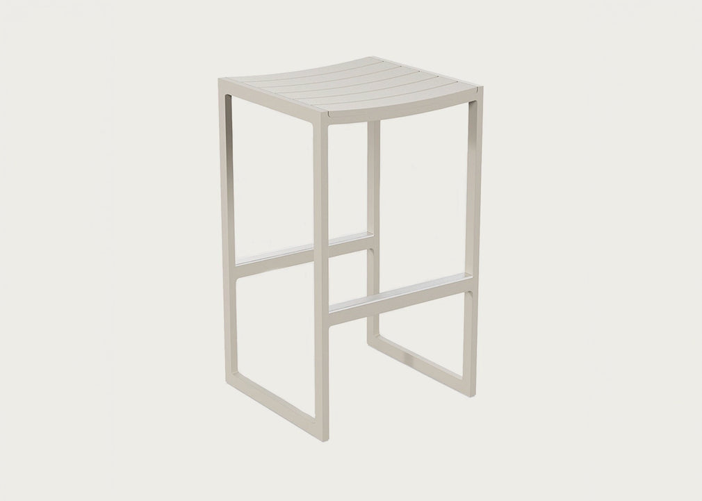 Eos Outdoor Backless Bar Stool Pebble Grey