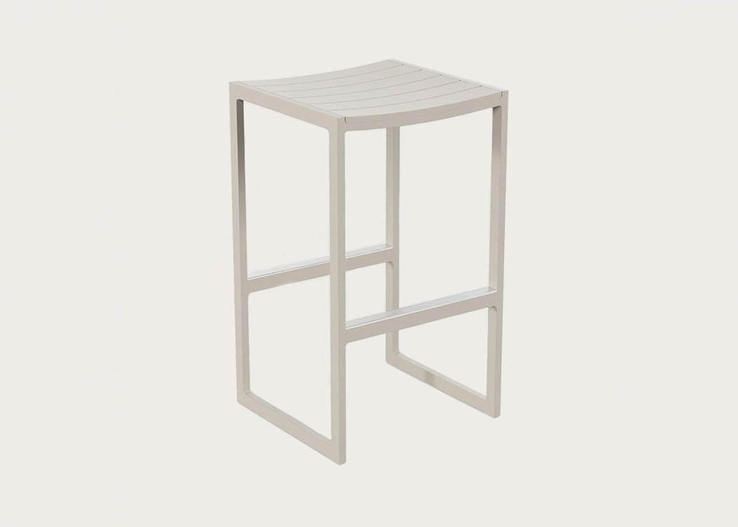Eos Outdoor Backless Bar Stool Pebble Grey