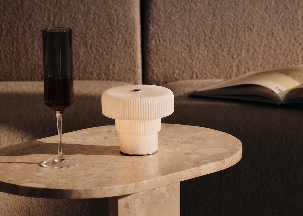 Ripple LED Portable Table Lamp White