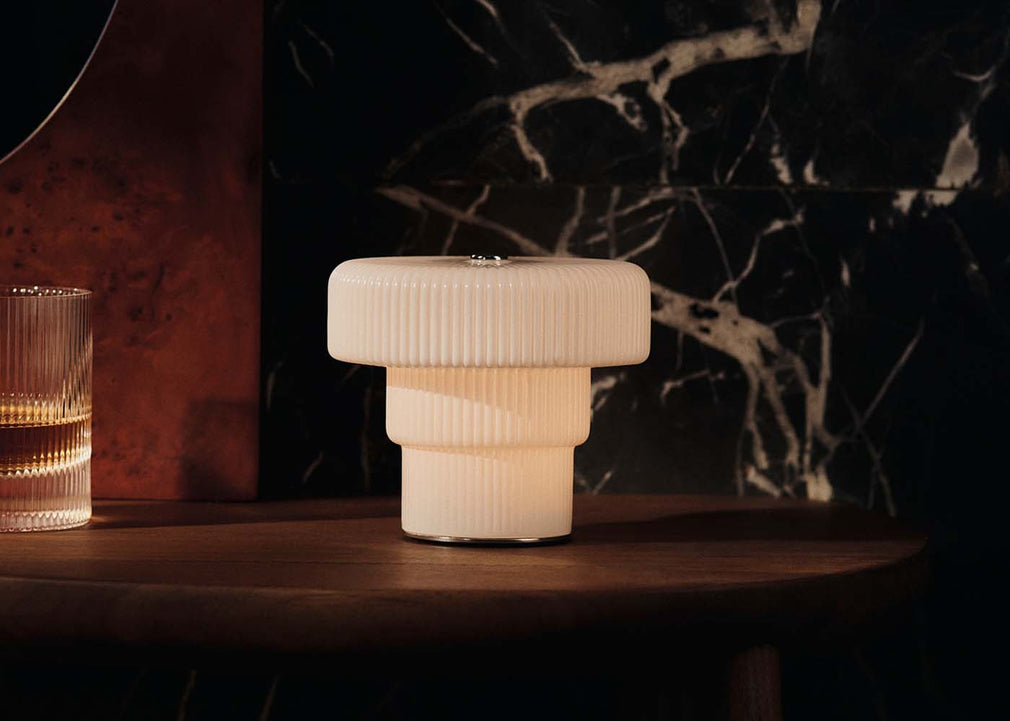 Ripple LED Portable Table Lamp White