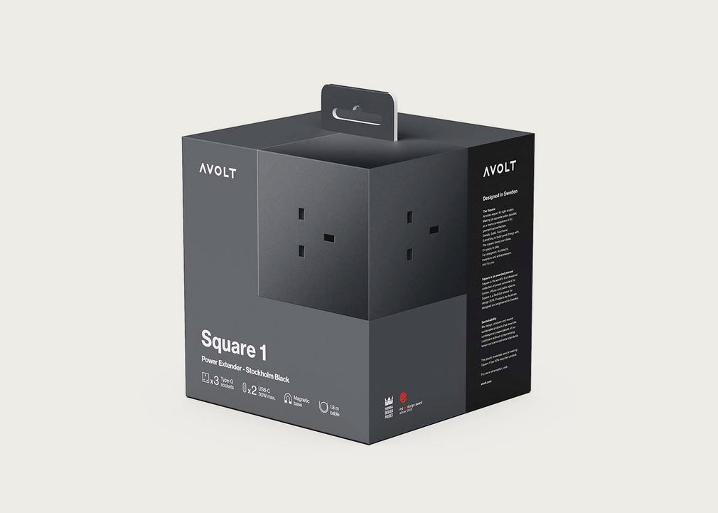 Square 1 Extension Cable Stockholm Black