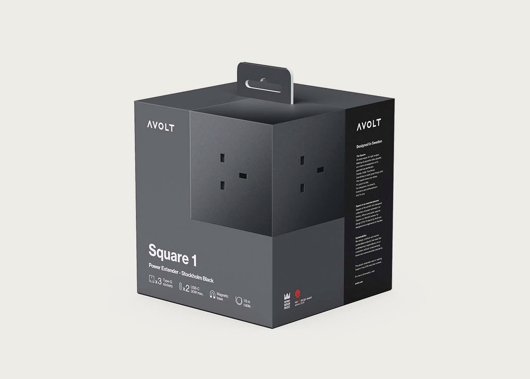 Square 1 Extension Cable Stockholm Black