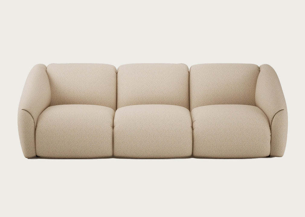 Puffer 3 Seater Formal Sofa Loop Twill Fossil