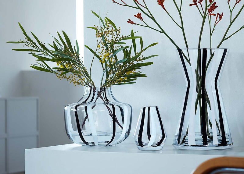 Stripe Vase Black/White 32cm
