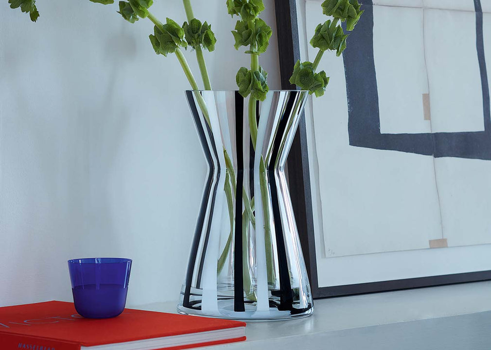 Stripe Vase Black/White 32cm