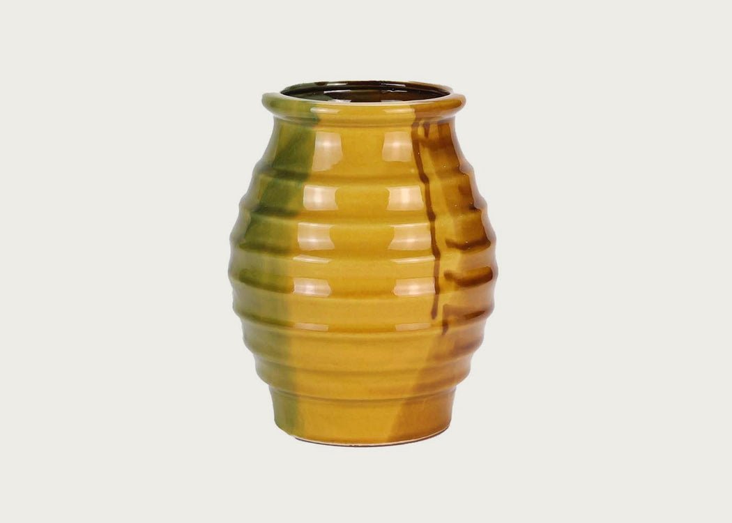 Medium Mutli Colour Ribbed Vase