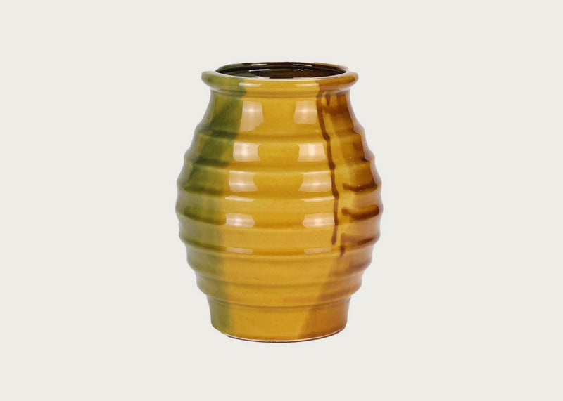 Medium Mutli Colour Ribbed Vase