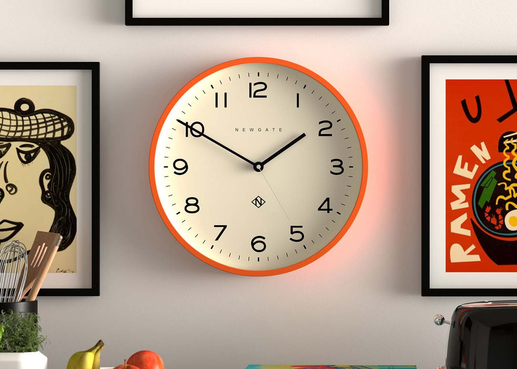 Echo Number Three Clock in Orange