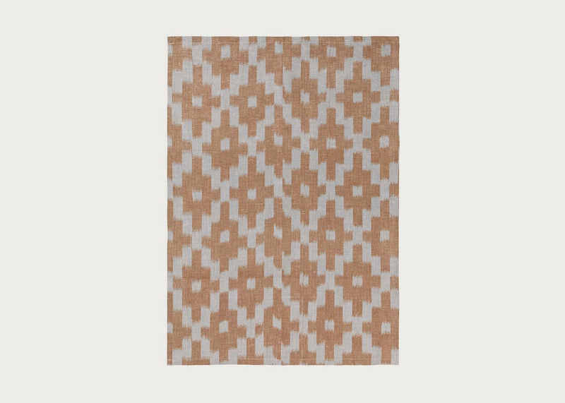 Ikat Tea Towel Mist Blue & Terracotta