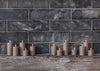 LED Outdoor Pillar Candle Sandstone 8.4 x 10cm