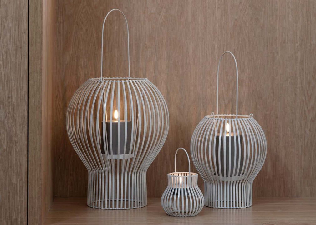 LED Outdoor Pillar Candle Sandstone 8.4 x 15cm
